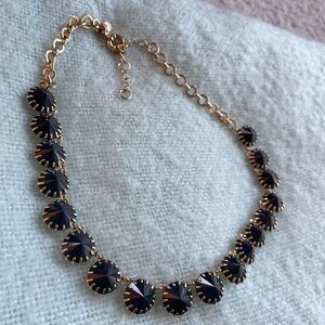 J. Crew Gold and Navy Blue Statement Necklace, Choker Jewel Business Casual